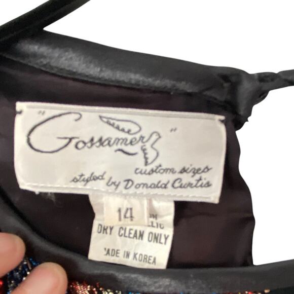 Vintage Gossamer styled by Donald Curtis Metallic Lame Multicolor Black Blouse - Picture 3 of 7